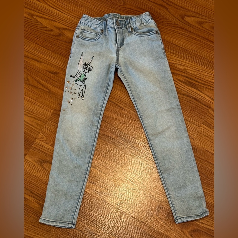 GAP Disney Light Blue Jeans with Tinkerbell design.